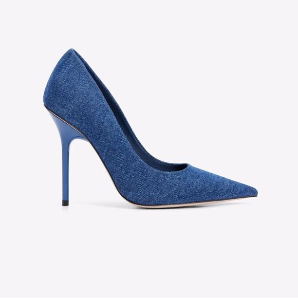 Good American Shoes - Good American Blue Stiletto Heels